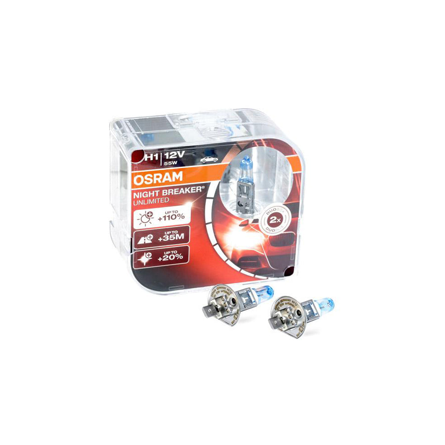 OSRAM NIGHT BREAKER UNLIMITED 64150NBU-HCB Bulb, spotlight H1 12V 55W P14,5s Halogen