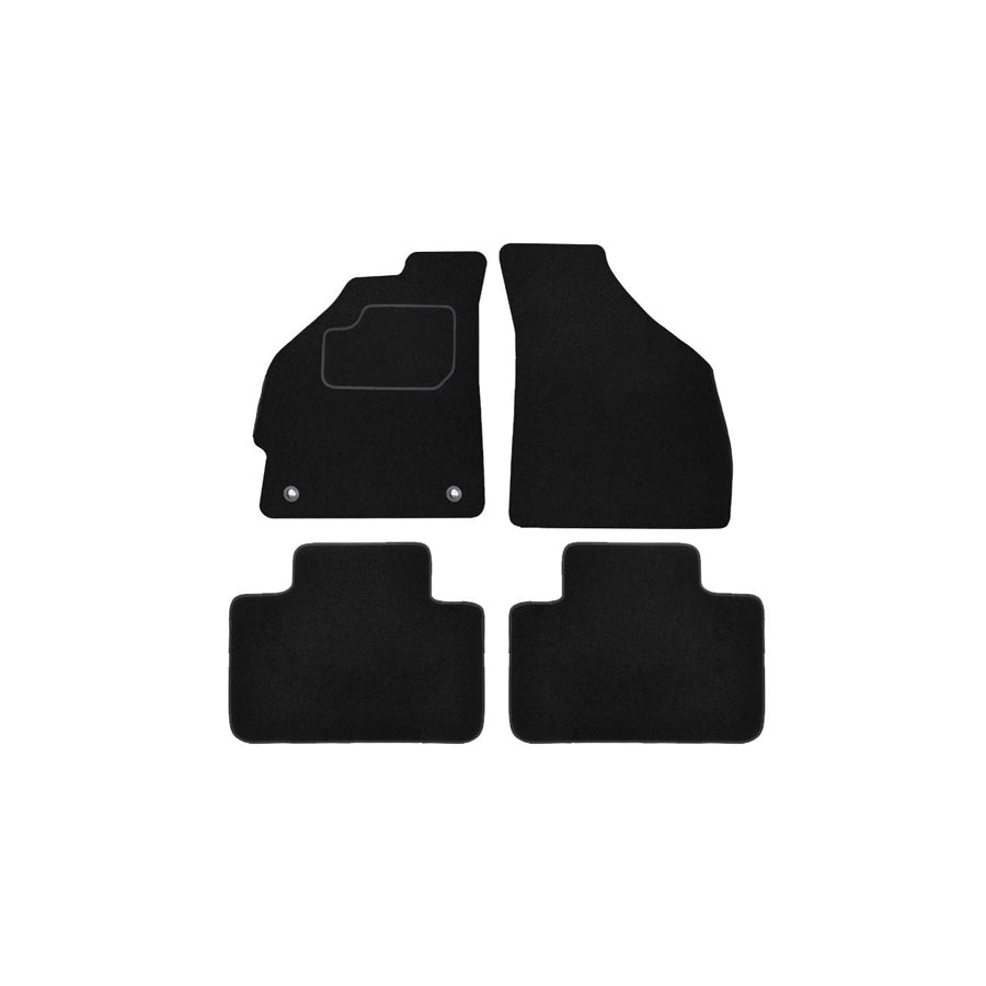 CUSTOPOL Tailored FIA195C Floor mat set for FIAT Punto II Hatchback (188) Textile, Front and Rear, Quantity: 4, Black