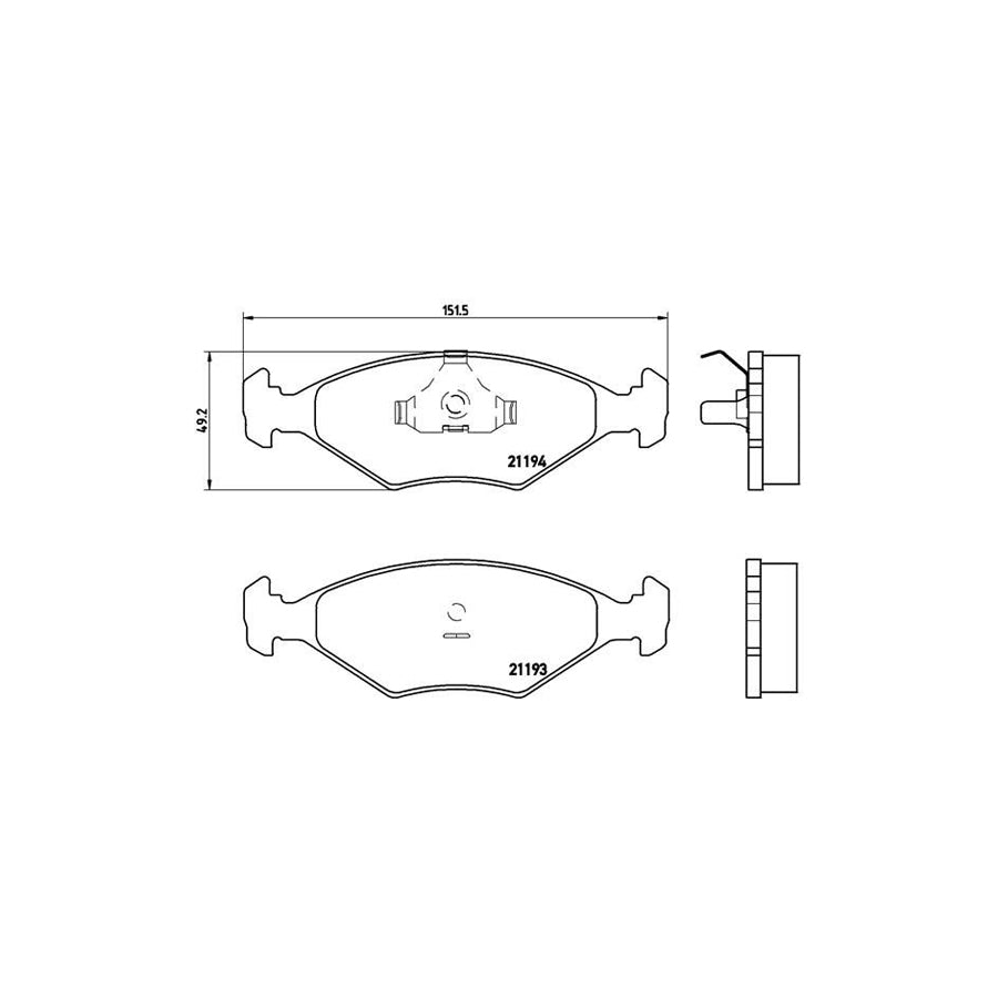 Brembo P 23 040 Brake Pad Set Excl Wear Warning Contact