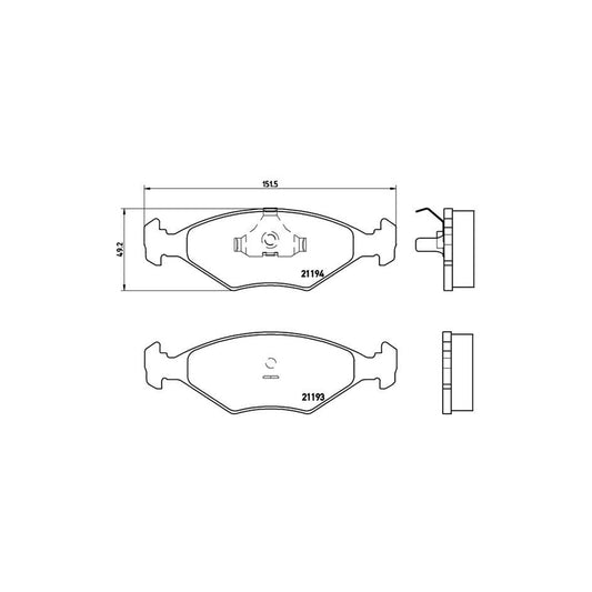 Brembo P 23 040 Brake Pad Set Excl Wear Warning Contact