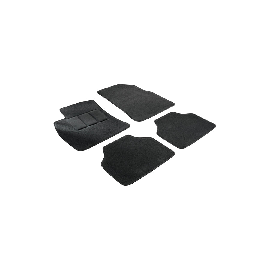 WALSER Tailored 14609 Floor mat set Textile, Front and Rear, Quantity: 4, Black