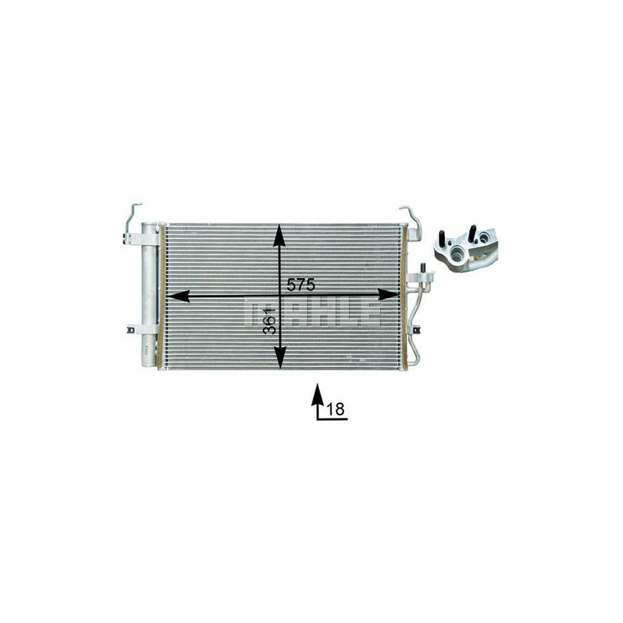 MAHLE ORIGINAL AC 398 000P Air conditioning condenser with dryer