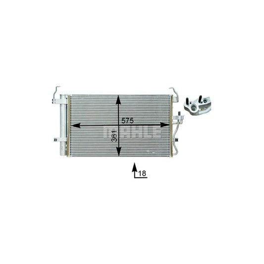 MAHLE ORIGINAL AC 398 000P Air conditioning condenser with dryer