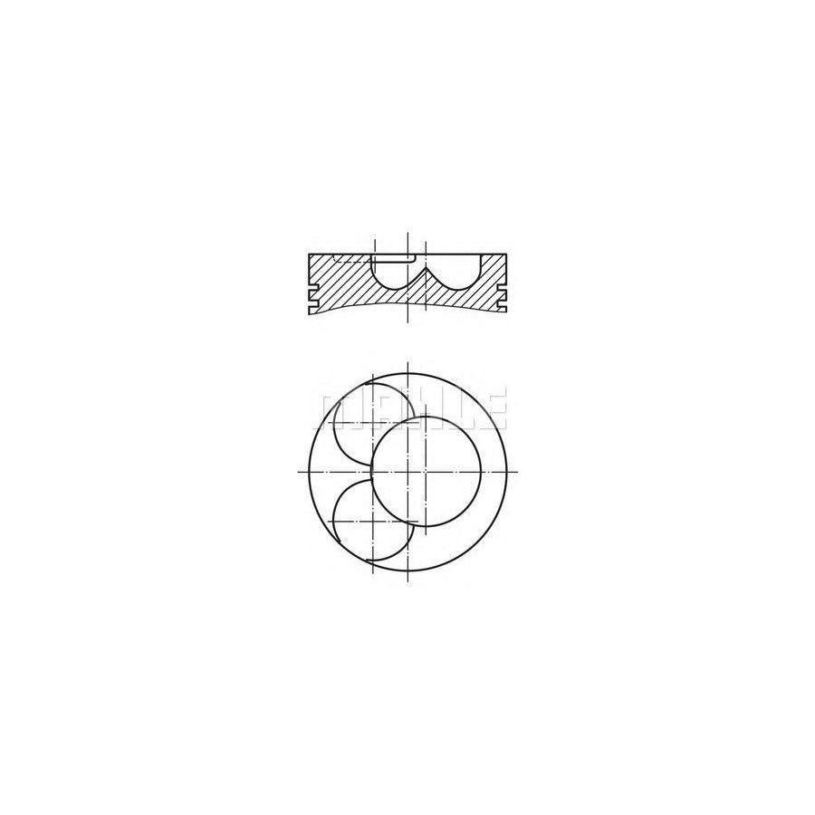 MAHLE ORIGINAL 0149203 Piston 108,63 mm, with piston rings, with piston ring carrier
