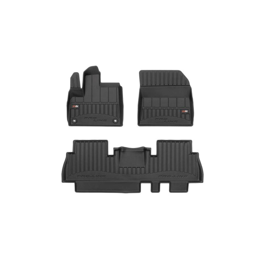 FROGUM Tailored 3D409064 Floor mat set for PEUGEOT Rifter MPV Elastomer, Front and Rear, Quantity: 3, Black, (LHD)
