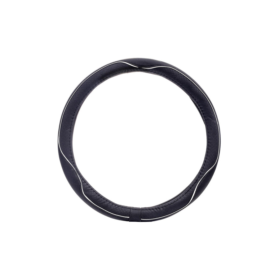 RIDEX 4791A0137 Steering wheel cover Black, White, ?: 38cm, PU (Polyurethane)