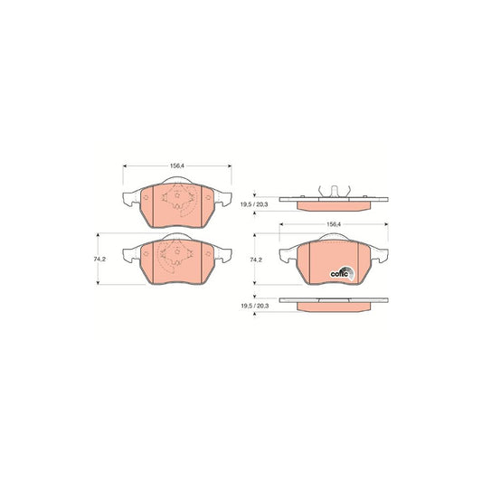 TRW Cotec Gdb1200 Brake Pad Set Not Prepared For Wear Indicator