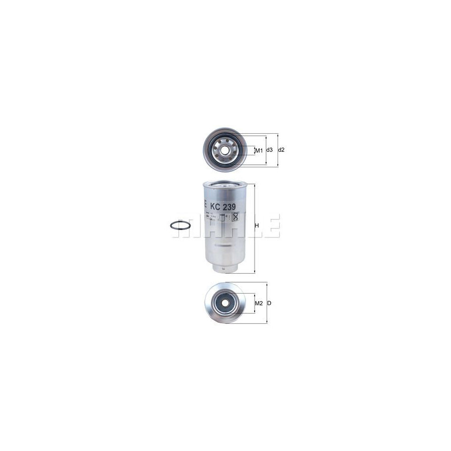 MAHLE ORIGINAL KC 239D Fuel filter Spin-on Filter