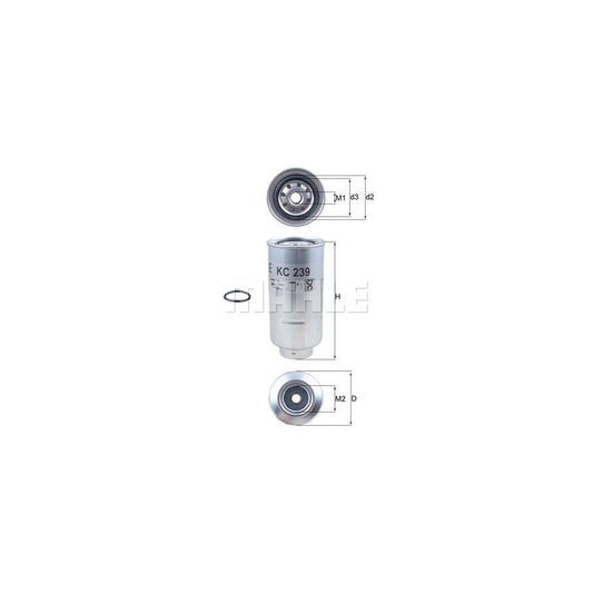 MAHLE ORIGINAL KC 239D Fuel filter Spin-on Filter