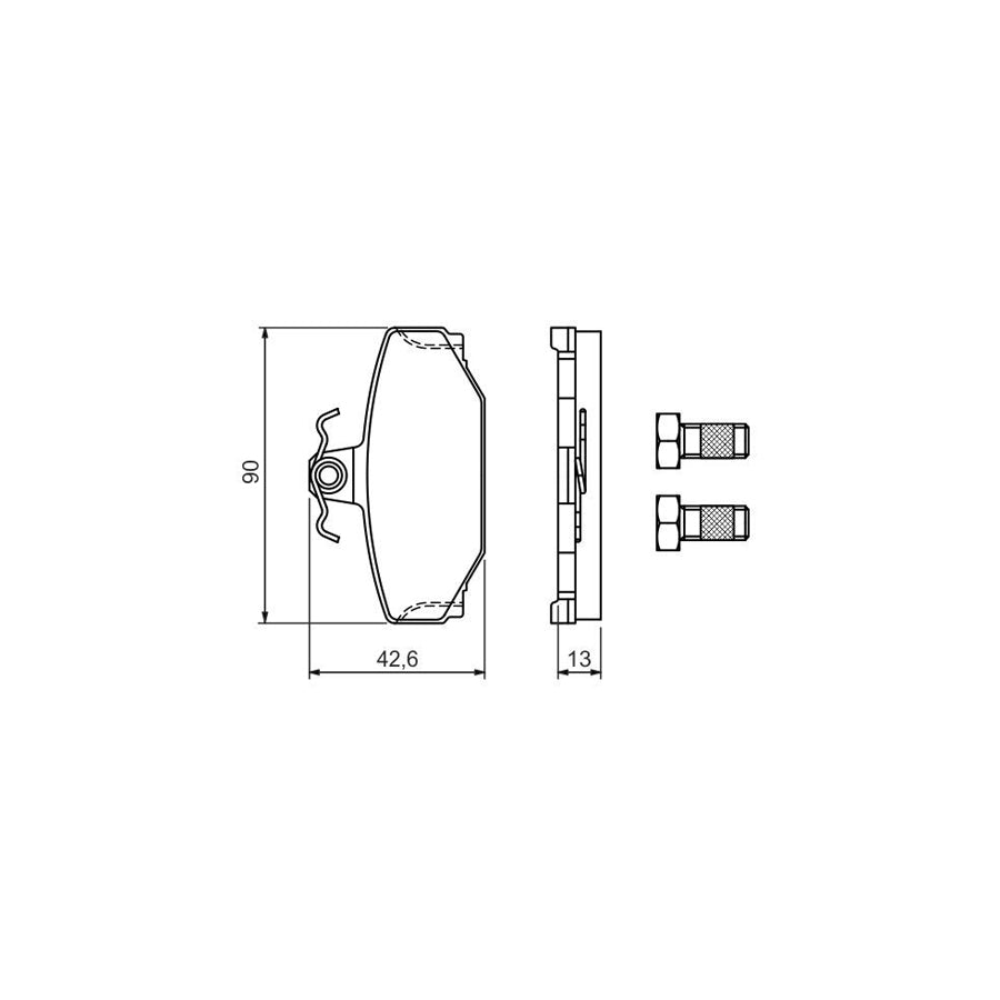 Bosch 0986460995 Brake Pad Set With Bolts Screws With Accessories BP561