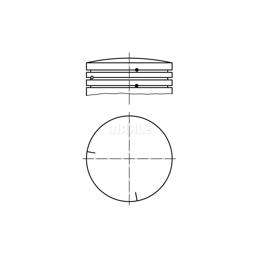 MAHLE ORIGINAL 034 10 06 Piston 76,0 mm, without cooling duct
