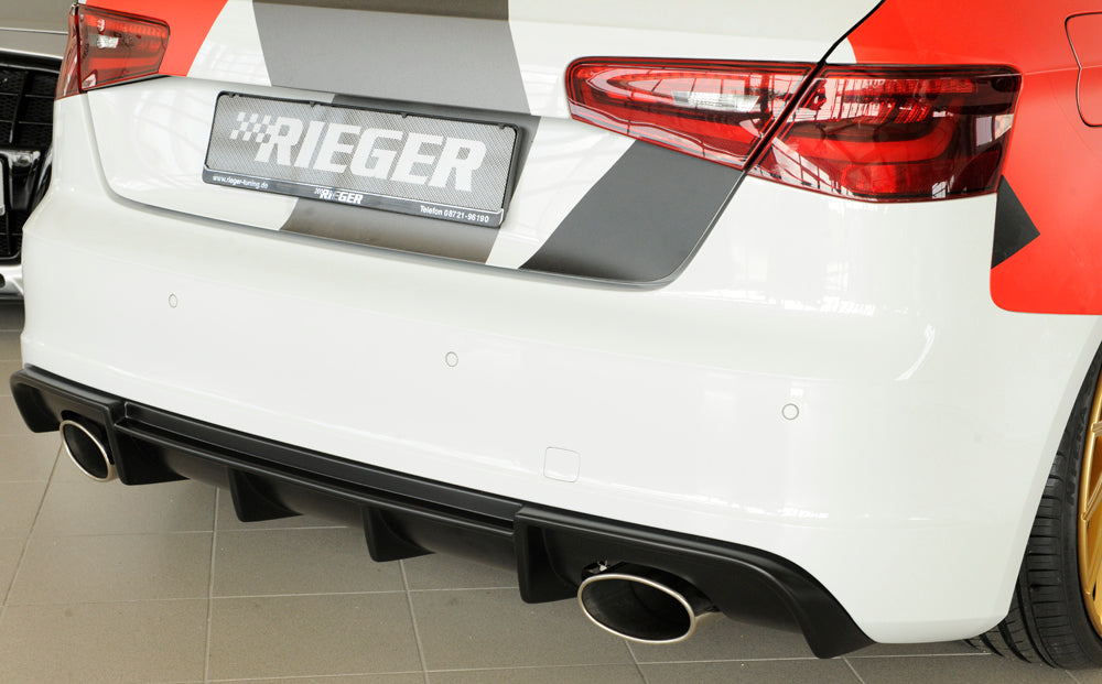 Rieger 00056806 Audi 8V Rear Diffuser for Sport Tailpipe Left & Right (A3 & S3) -  Matte Black