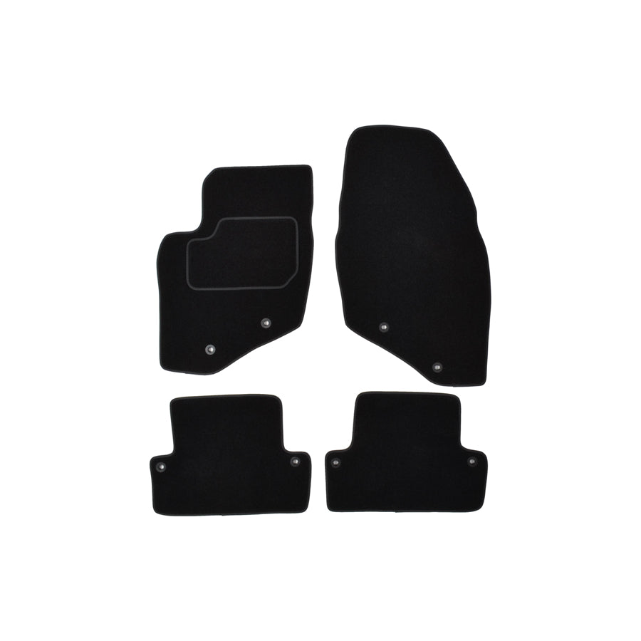 CUSTOPOL Tailored VOL85C Floor mat set for VOLVO S60 I (P24, 384) Textile, Front and Rear, Quantity: 4, Black