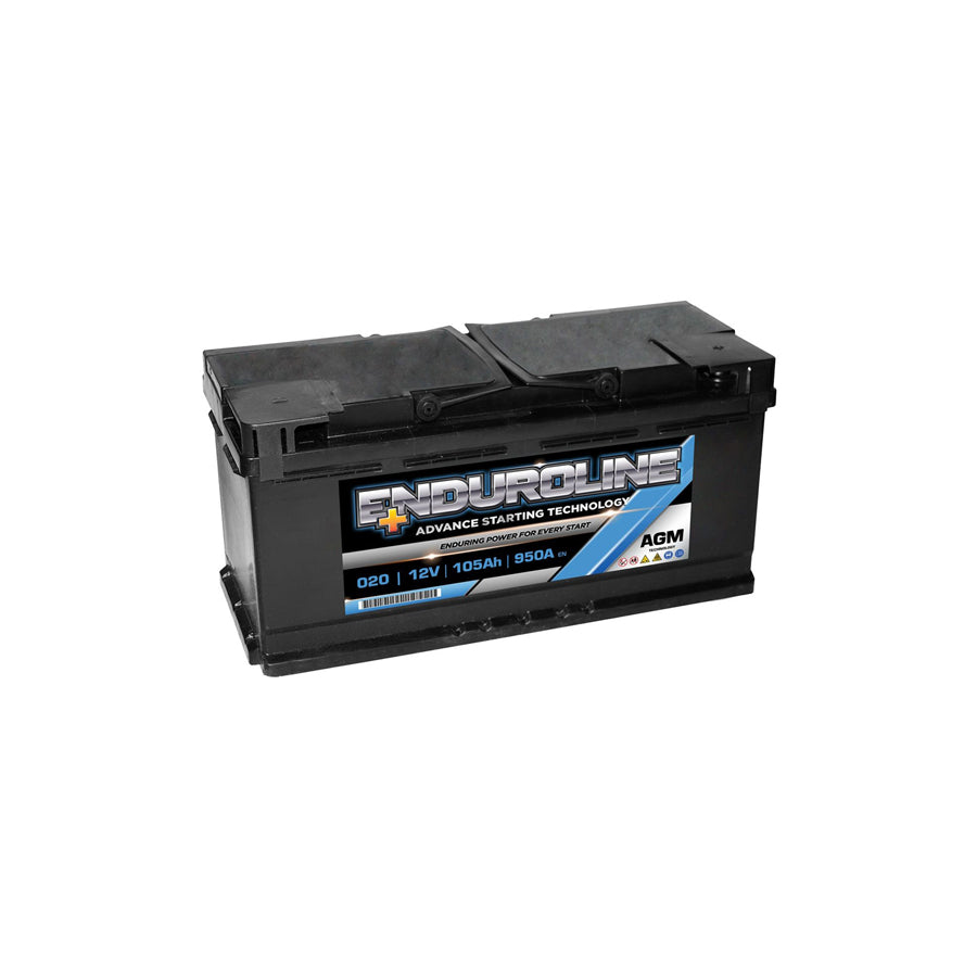 Enduroline 020 AGM Start Stop Car Battery 105Ah