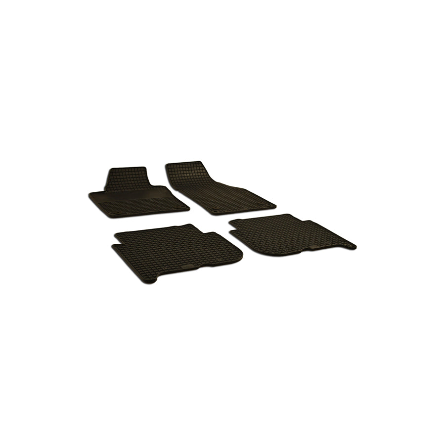 WALSER Tailored 50554 Floor mat set for VW TOURAN Elastomer, Front and Rear, Quantity: 4, Black