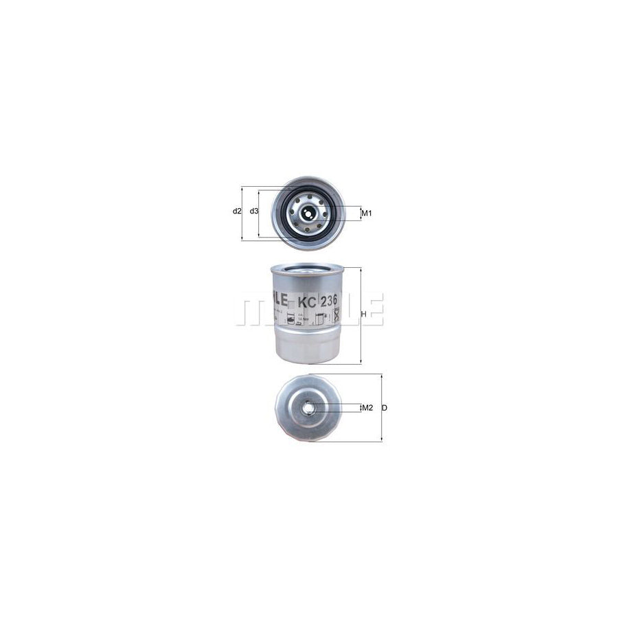 MAHLE ORIGINAL KC 236 Fuel filter Spin-on Filter