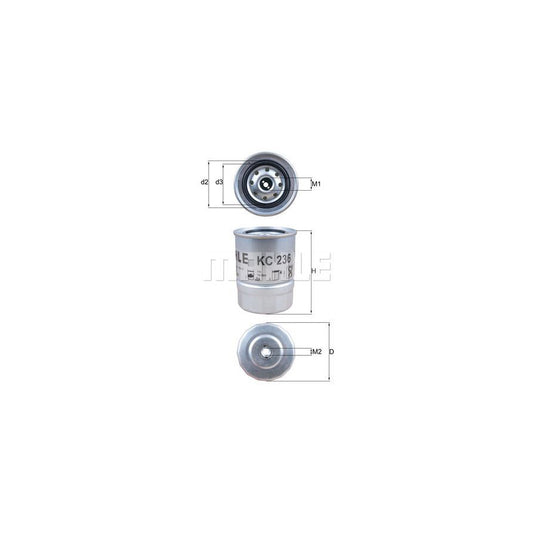 MAHLE ORIGINAL KC 236 Fuel filter Spin-on Filter