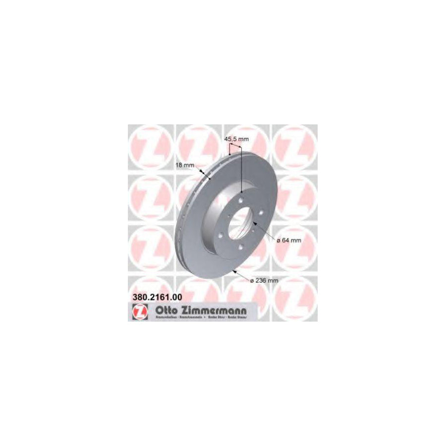 ZIMmERMANN 380 2161 00 Brake Disc Internally Vented