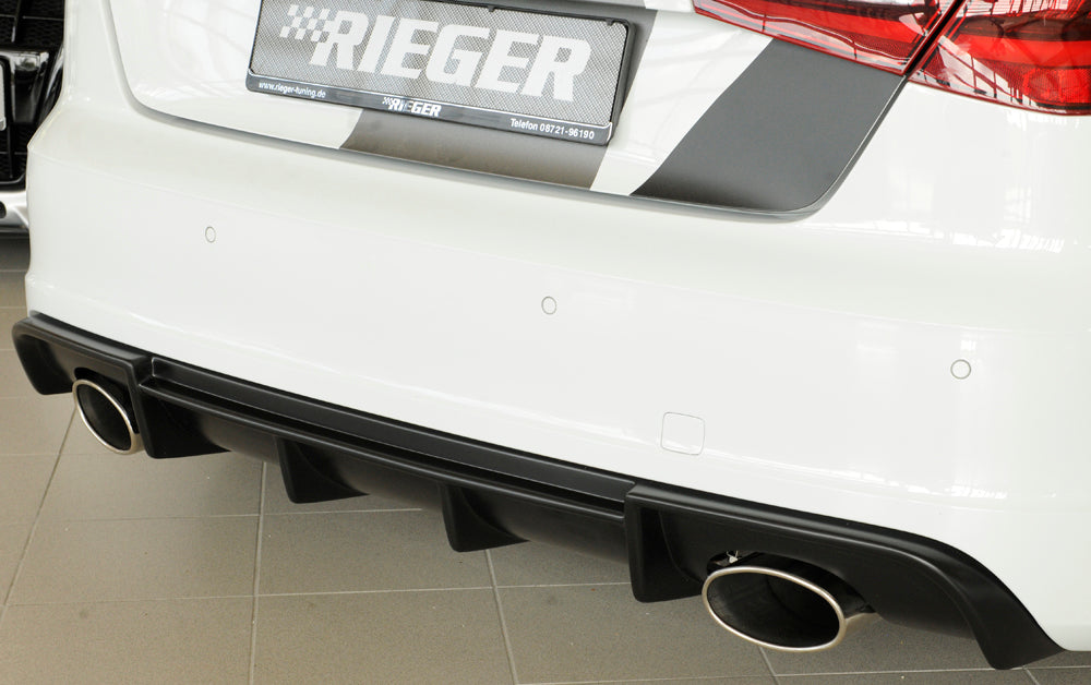 Rieger 00056806 Audi 8V Rear Diffuser for Sport Tailpipe Left & Right (A3 & S3) -  Matte Black