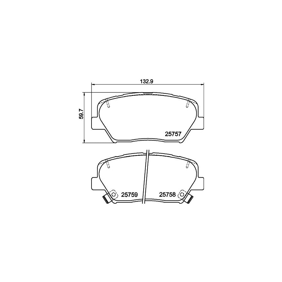 Hella 8DB 355 020 871 Brake Pad Set With Acoustic Wear Warning With Accessories