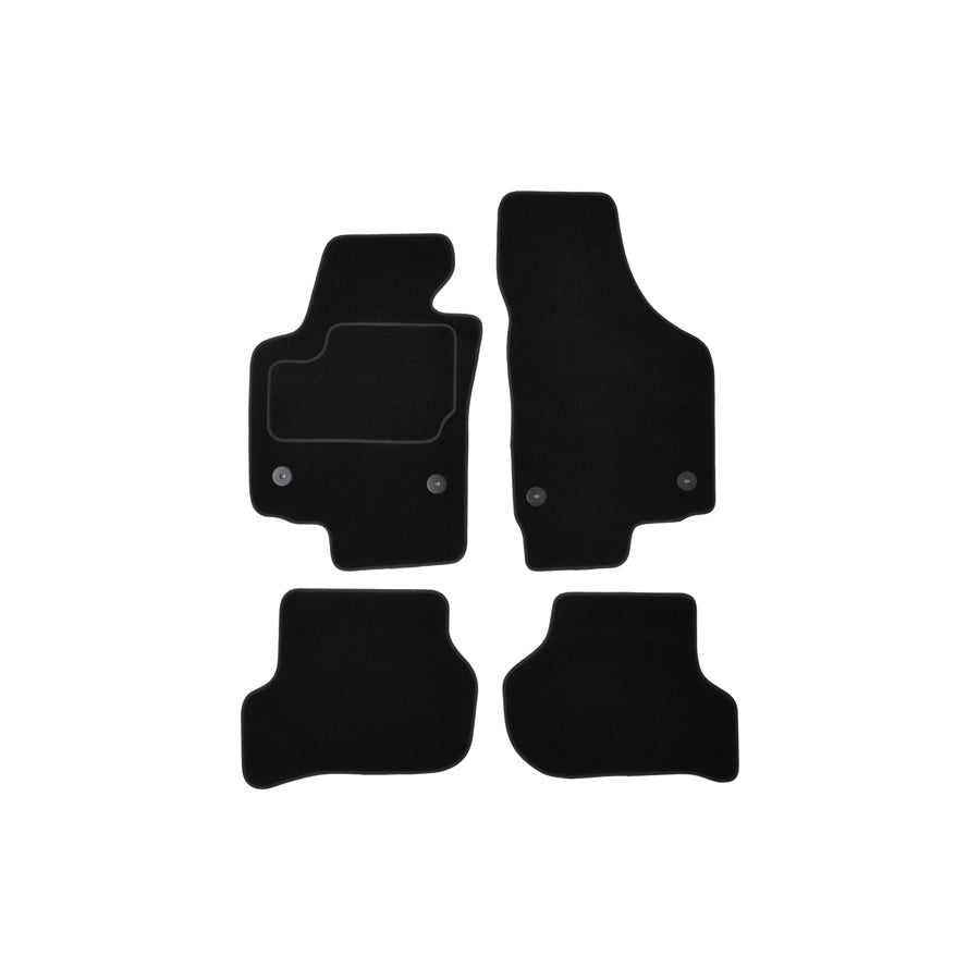 CUSTOPOL Tailored SET25C Floor mat set Textile, Front and Rear, Quantity: 4, Black