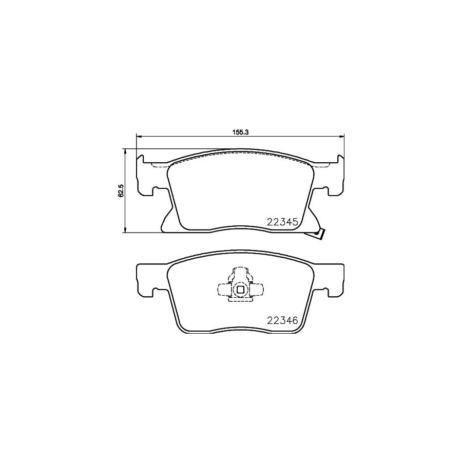 Hella 8DB 355 024 781 Brake Pad Set With Acoustic Wear Warning With Accessories