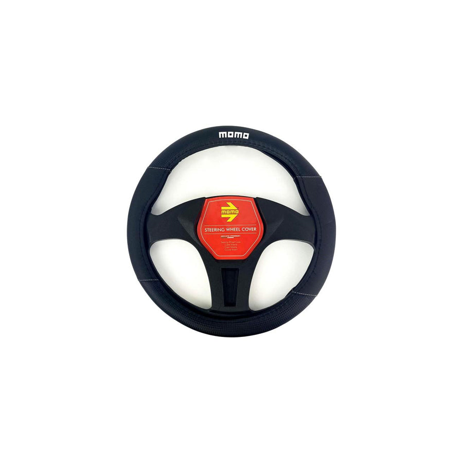 Momo SWCK007BG Steering wheel cover Black, ?: 36.5-39cm, PU (Polyurethane)