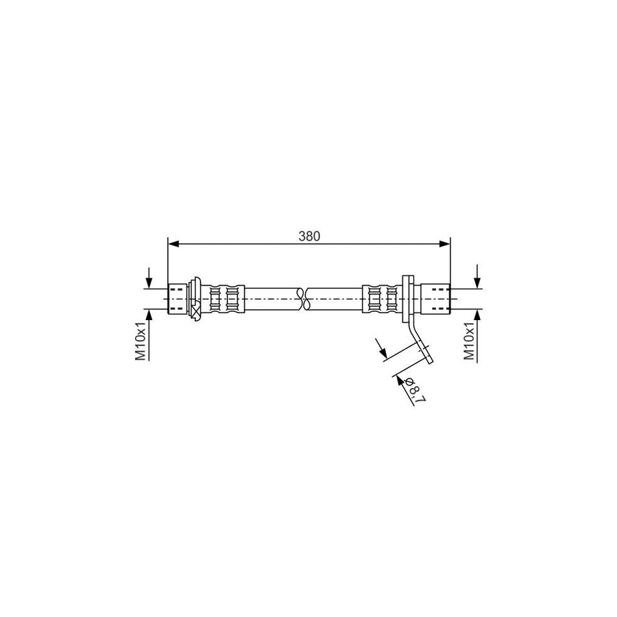 BOSCH 1 987 476 161 Brake Hose for TOYOTA AVENSIS 350Mm M10X1 