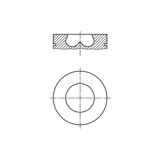 MAHLE ORIGINAL 033 PI 00102 001 Piston 83,25 mm, cooled piston ring carrier, with cooling duct, with piston ring carrier