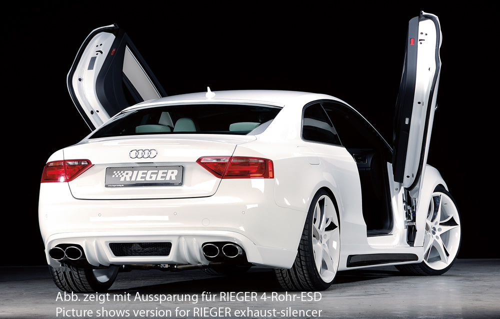 Rieger 00055410 Audi B8 B81 A5 Rear Diffuser for Original Tailpipe Left -  Matte Black