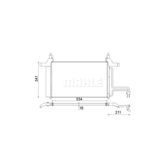 MAHLE ORIGINAL AC 790 000S Air conditioning condenser for FIAT STILO with dryer