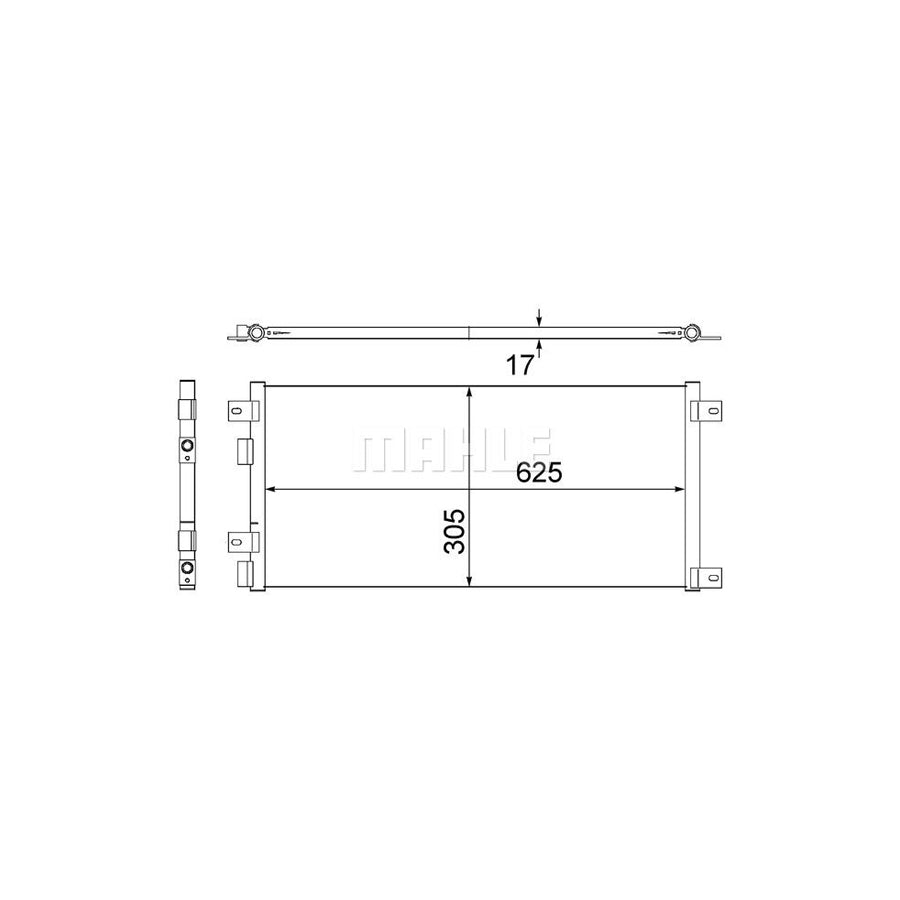 MAHLE ORIGINAL AC 517 000S Air conditioning condenser for IVECO Daily without dryer