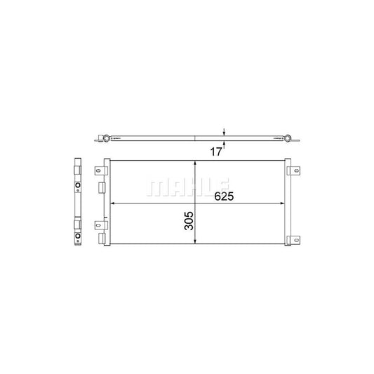 MAHLE ORIGINAL AC 517 000S Air conditioning condenser for IVECO Daily without dryer