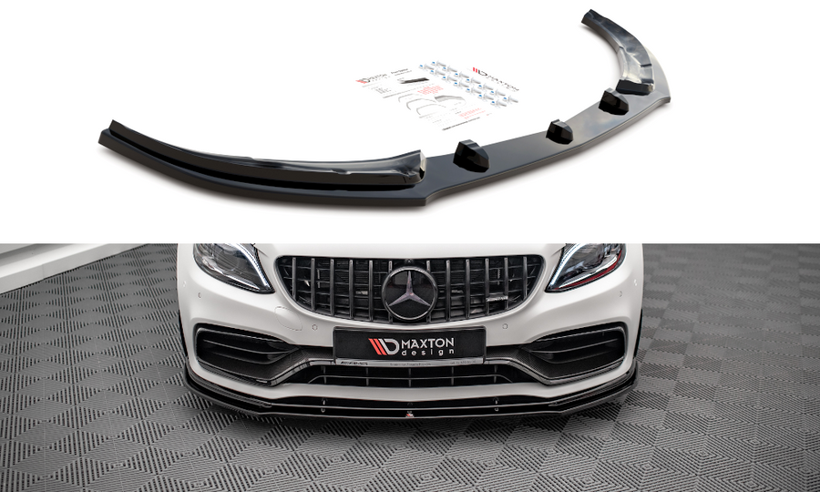 Maxton Design ME-C-205F-AMG-C-FD1T Front Splitter V.1 Mercedes Benz C63 AMG Coupe C205 (Facelift) | Duco Car Parts UK Car Parts