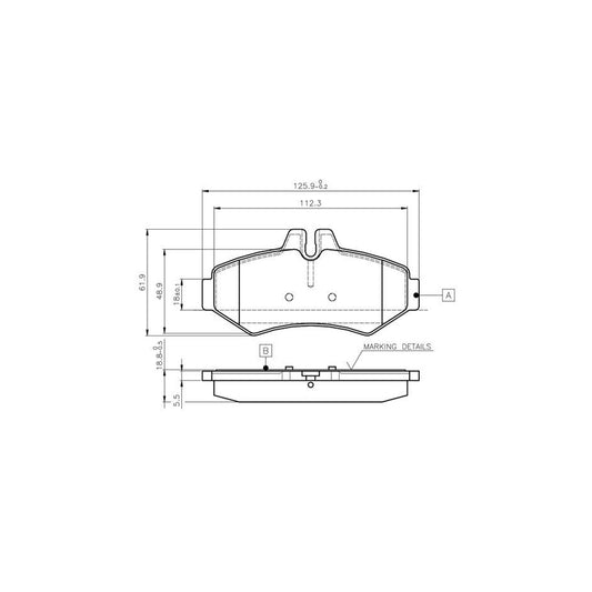 Bosch 0986Tb2046 Brake Pad Set Excl Wear Warning Contact