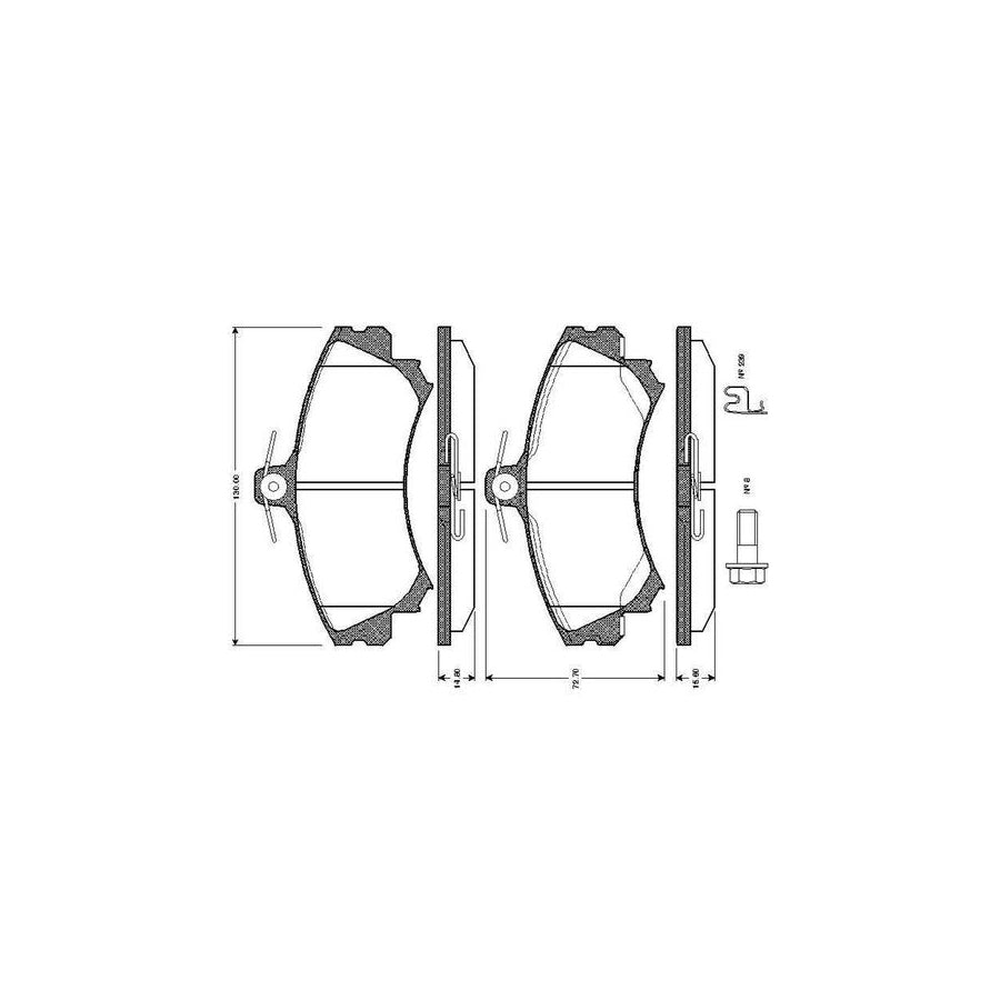 Bosch 0986Tb2288 Brake Pad Set Excl Wear Warning Contact With Bolts With Accessories