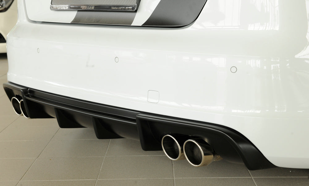 Rieger 00056805 Audi 8V A3 Rear Diffuser for Twin Tailpipe Left & Right -  Matte Black