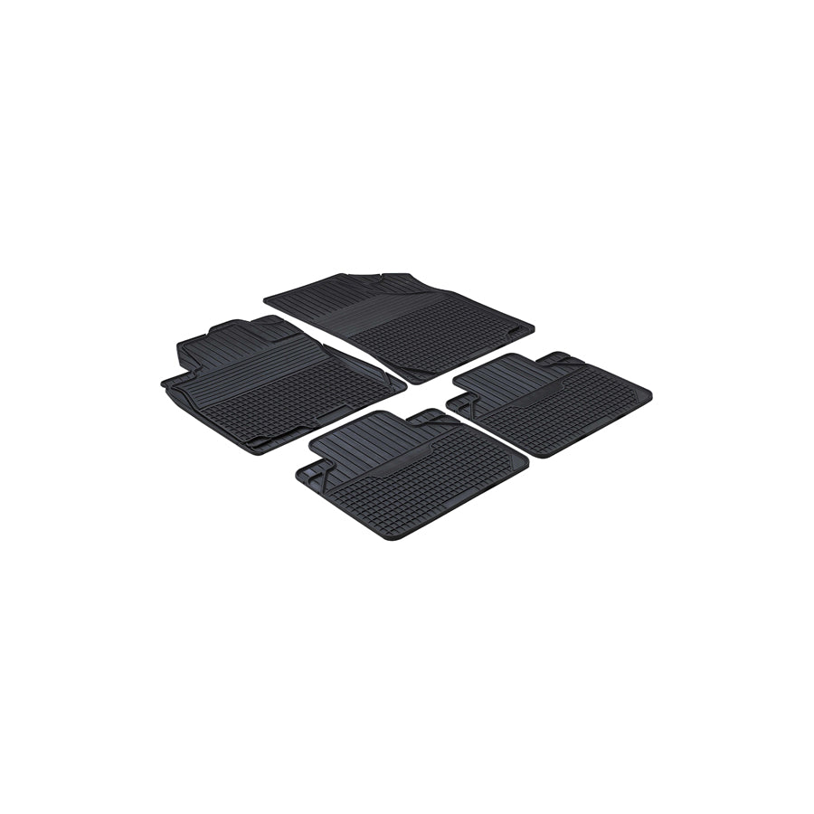 WALSER Universal fit, Easyfit 28017 Floor mat set Elastomer, Front and Rear, Quantity: 4, Black