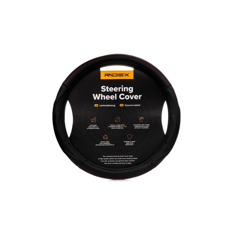 RIDEX 4791A0140 Steering wheel cover Black, ?: 37-39cm, PVC