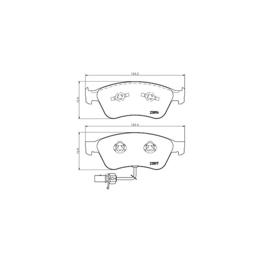 Hella 8DB 355 009 211 Brake Pad Set With Integrated Wear Warning Contact