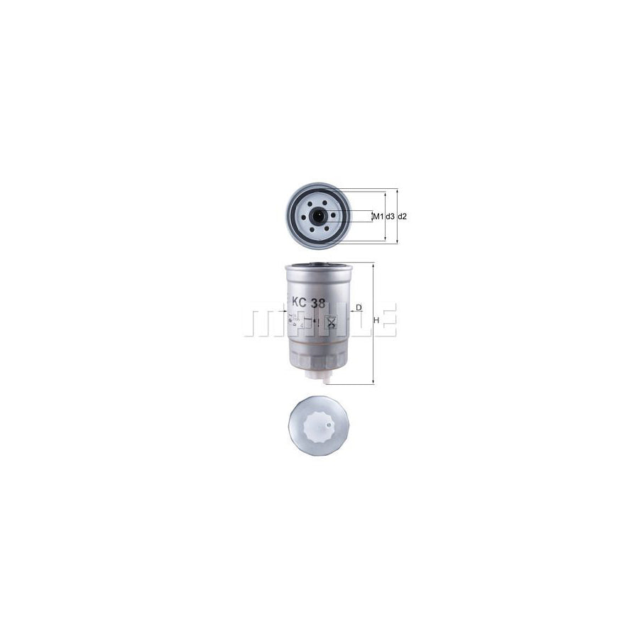 MAHLE ORIGINAL KC 38 Fuel filter Spin-on Filter