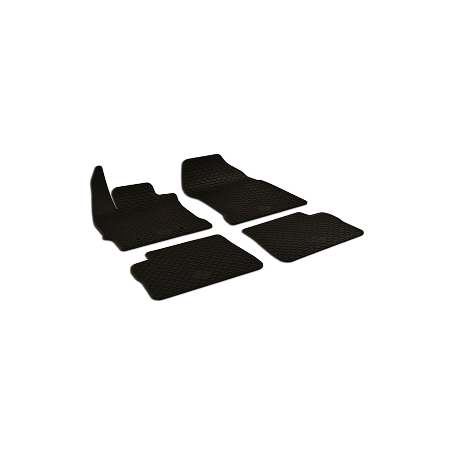 WALSER 50799 Floor mat set Elastomer, Front and Rear, Quantity: 4, Black