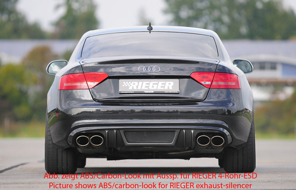 Rieger 00055414 Audi B8 B81 A5 Rear Diffuser for Original Twin Tailpipe Left -  Matte Black