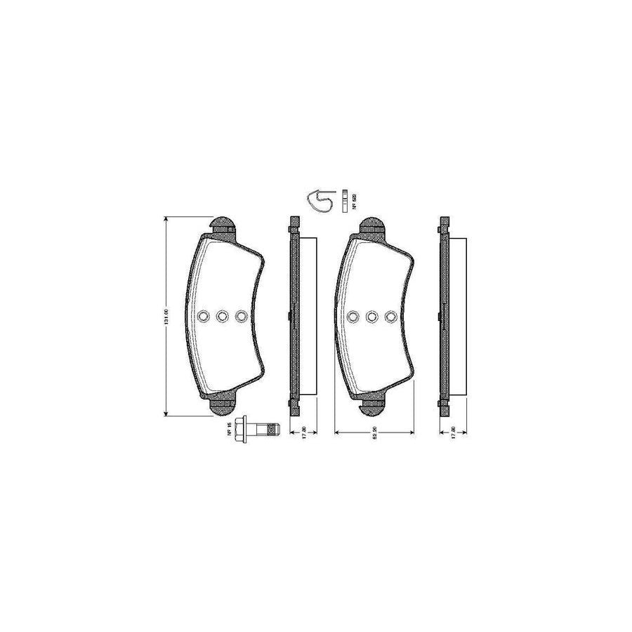 Bosch 0986Tb2359 Brake Pad Set Excl Wear Warning Contact With Accessories