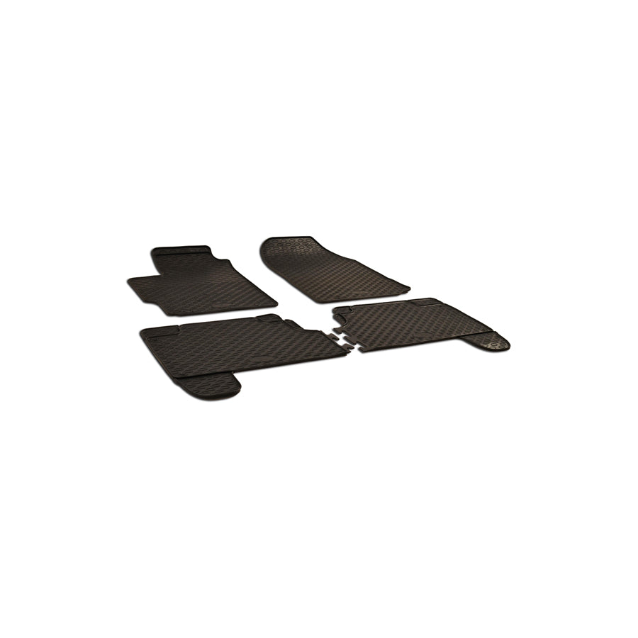WALSER Tailored 50531 Floor mat set for TOYOTA YARIS Elastomer, Front and Rear, Quantity: 4, Black