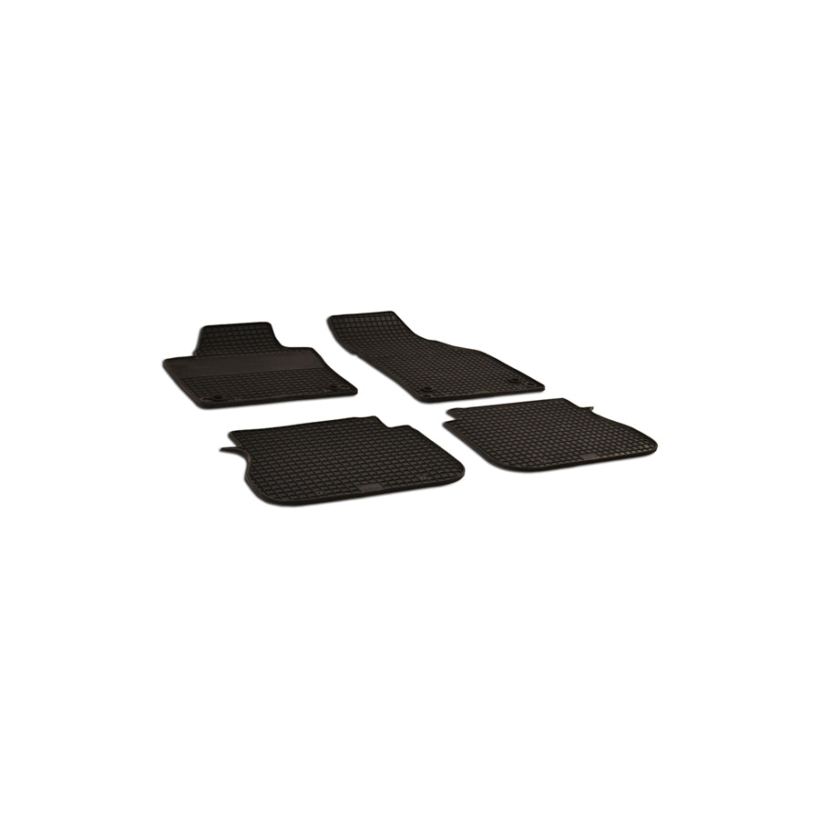 WALSER Tailored 50660 Floor mat set for VW CADDY Elastomer, Front and Rear, Quantity: 4, Black