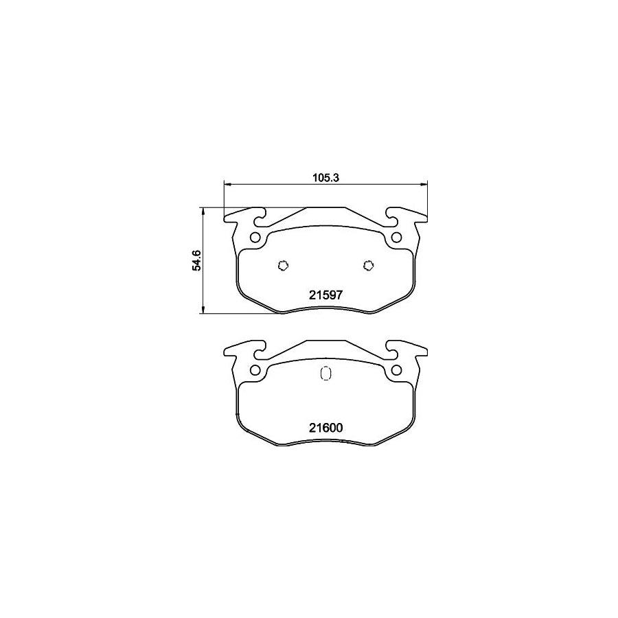 Hella 8DB 355 019 221 Brake Pad Set Prepared For Wear Indicator With Brake Caliper Screws