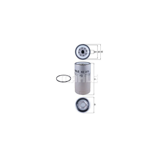 MAHLE ORIGINAL KC 375D Fuel filter Spin-on Filter
