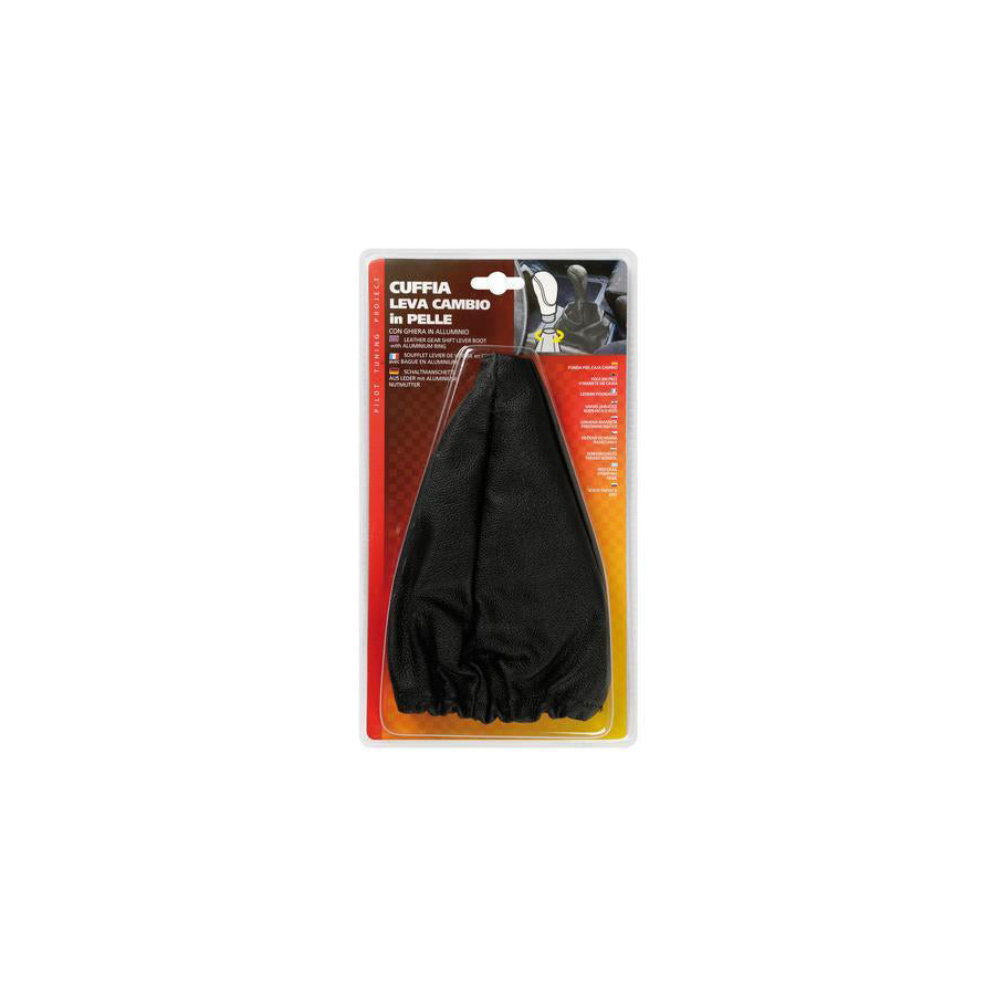 PILOT 05011 Gear stick gaiter Leather, Black, Universal