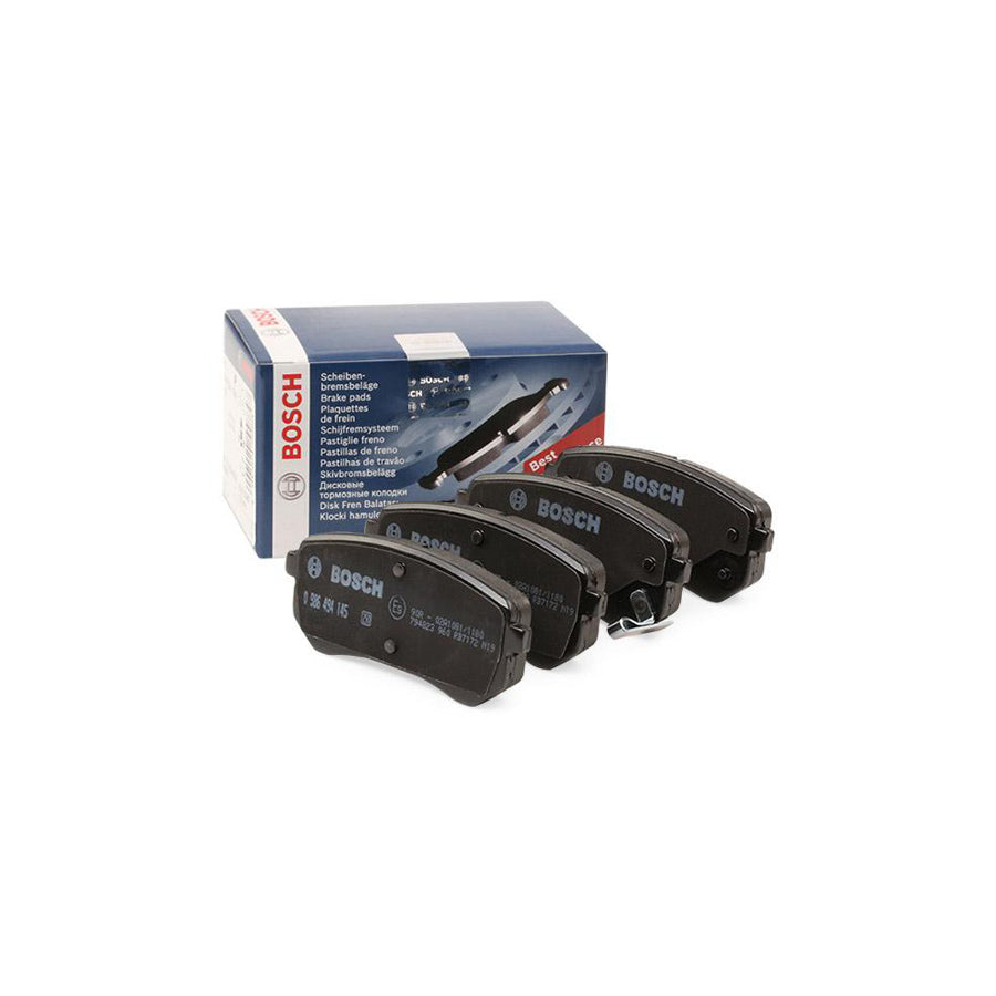Bosch 0986494145 Brake Pad Set With Acoustic Wear Warning With Anti Squeak Plate With Mounting Manual BP1056